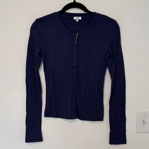 Aerie NWT Navy Blue Ribbed Thermal Shirt - Size XS